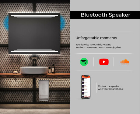Dizainera LED vannas istabas spogulis ar aizmugurējo apgaismojumu L75 #6