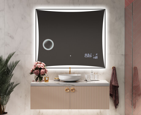 Dizainera LED vannas istabas spogulis ar aizmugurējo apgaismojumu L77 #9