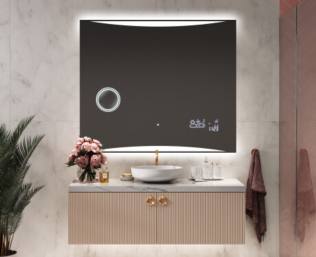 Dizainera LED vannas istabas spogulis ar aizmugurējo apgaismojumu L78 #9