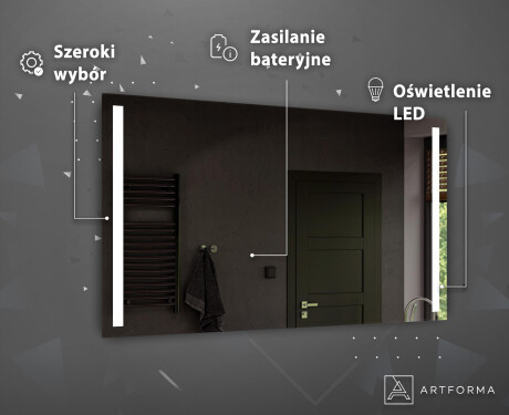 Ar akumulatoru darbināms LED apgaismots spogulis L02 #4