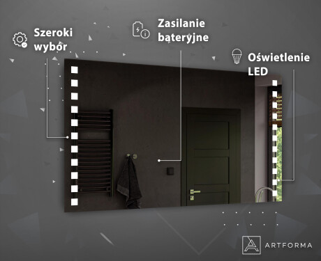 Ar akumulatoru darbināms LED apgaismots spogulis L03 #4