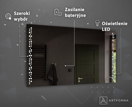 Ar akumulatoru darbināms LED spogulis ar apgaismojumu L65 #4