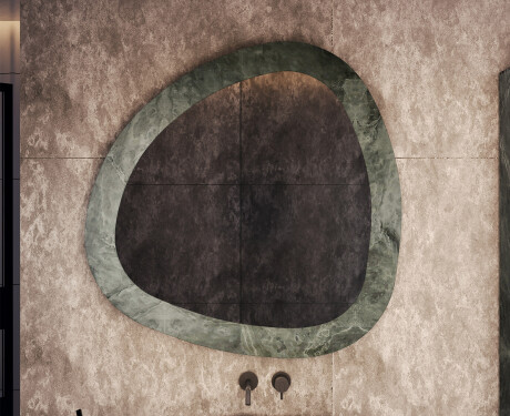 Neregulāras formas spogulis ar dabīgā akmens rāmi L296 #4