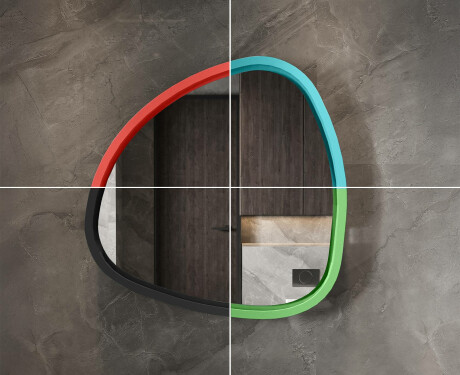 Neregulāras formas LED spogulis ar MDF rāmi augstā spīdumā L308 #4