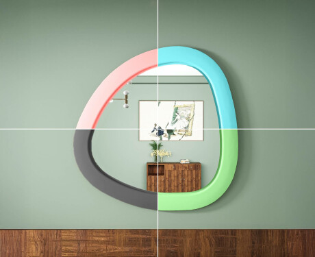 LED spogulis ar neregulāru formu un lakotu MDF rāmi L308 #4