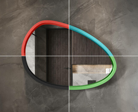 Asimetrisks LED spogulis ar lakotu MDF rāmi L310 #4