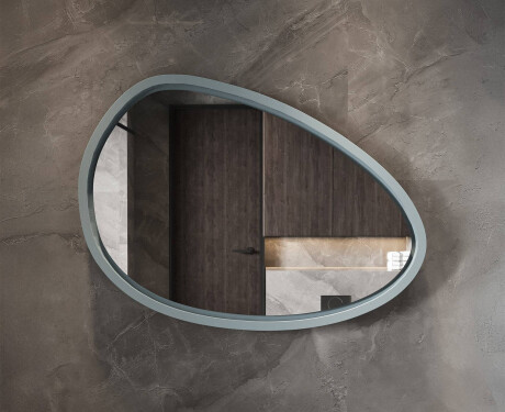 Asimetrisks LED spogulis ar lakotu MDF rāmi L310 #7