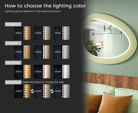 Asimetrisks LED spogulis ar MDF rāmi L310 #5