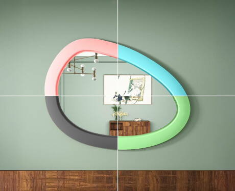 Asimetrisks LED spogulis ar MDF rāmi L310 #4