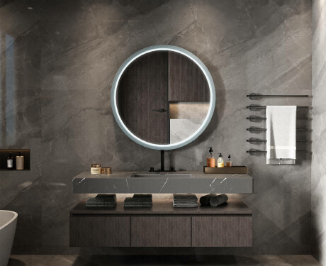 Apaļš LED spogulis lakotā MDF rāmī L306 #2