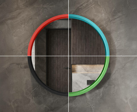Apaļš LED spogulis lakotā MDF rāmī L306 #5