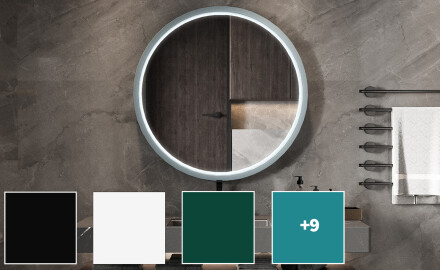 Apaļš LED spogulis lakotā MDF rāmī L306