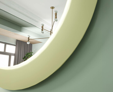 LED spogulis ar MDF apaļā, lakotā rāmī L306 #4