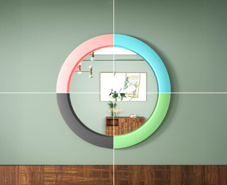 LED spogulis ar MDF apaļā, lakotā rāmī L306 #5