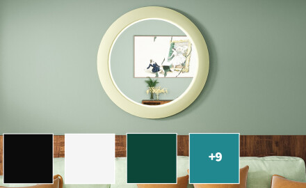 LED spogulis ar MDF apaļā, lakotā rāmī L306