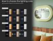 Mūsdienīgs LED spogulis stadiona formā ar MDF rāmi L307 #5