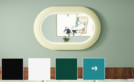 Mūsdienīgs LED spogulis stadiona formā ar MDF rāmi L307