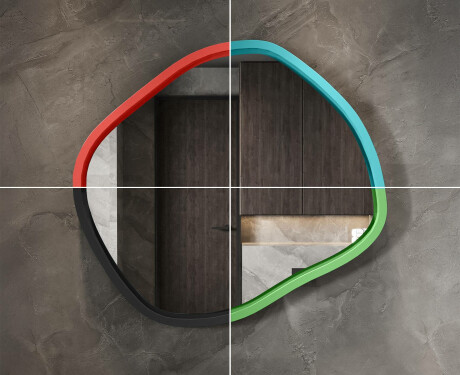Rombi formas LED spogulis lakotā MDF rāmī L309 #4