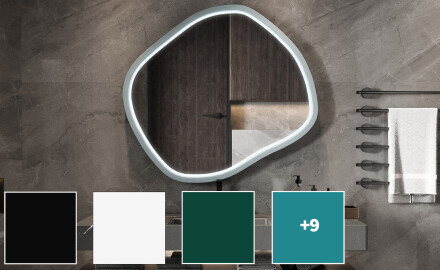 Rombi formas LED spogulis lakotā MDF rāmī L309