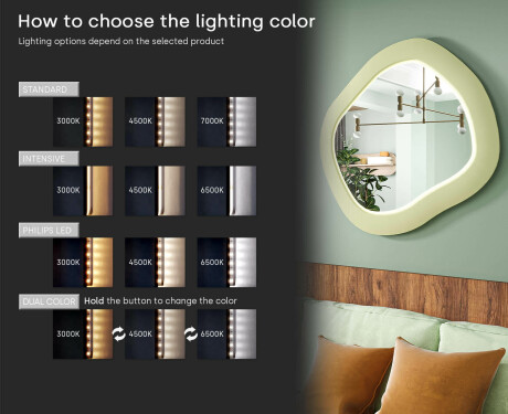 Dizaina LED spogulis ar MDF ģeometriskā formā L309 #5