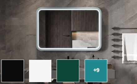 Noapaļots LED spogulis ar lakotu MDF rāmi L305