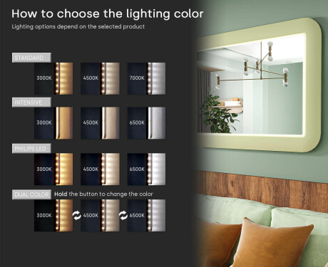 Noapaļots LED spogulis spīdīgā MDF rāmī L305 #5