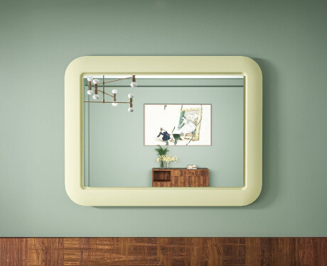 Noapaļots LED spogulis spīdīgā MDF rāmī L305 #8