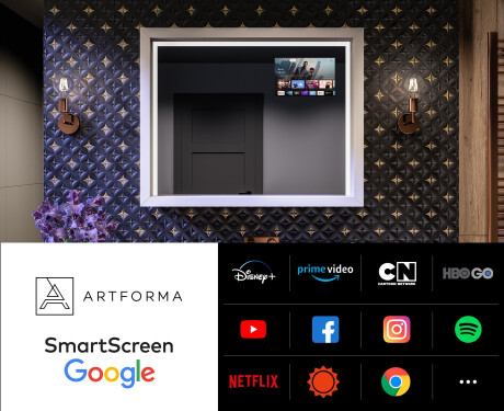 Vannas istabas spogulis ar LED gaismu WoodenFrame #2