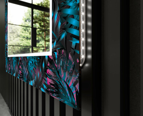 Podświetlane lustro dekoracyjne LED do łazienki - Fluo Tropic #9