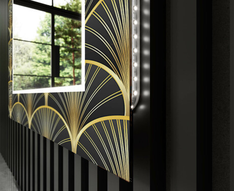 Podświetlane lustro dekoracyjne LED do przedpokoju - Art Deco #9