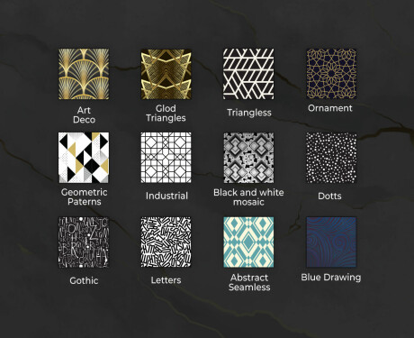 Podświetlane lustro prostokątne LED dekoracyjne do jadalni - Geometric Patterns #8