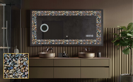Podświetlane lustro dekoracyjne LED - Natural Stones