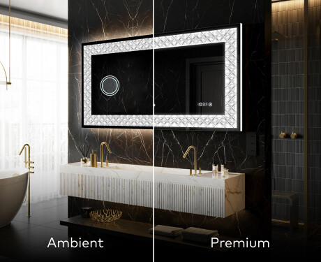 Podświetlane lustro dekoracyjne LED - Marble Uplift