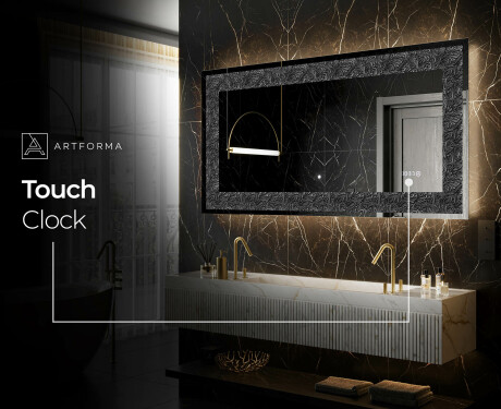 Dekoratīvais spogulis ar aizmugurējo apgaismojumu - Tumšā elegance #8