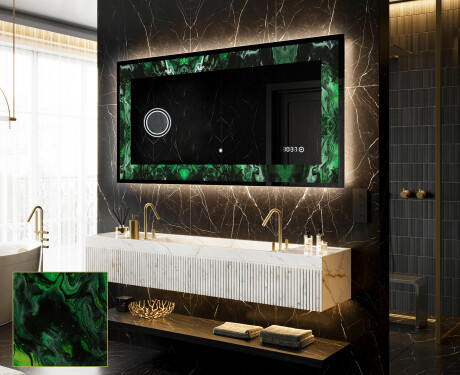 Dekoratīvais spogulis ar aizmugurējo apgaismojumu - Malachite Magic