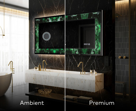 Dekoratīvais spogulis ar aizmugurējo apgaismojumu - Malachite Magic