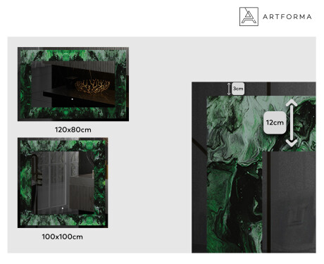 Dekoratīvais spogulis ar aizmugurējo apgaismojumu - Malachite Magic #2