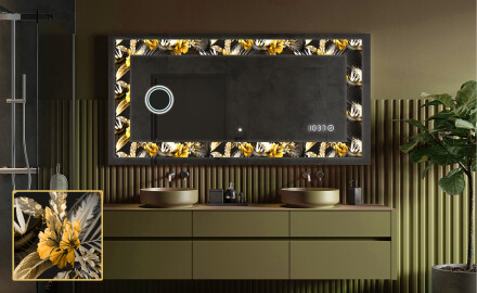 Podświetlane lustro dekoracyjne LED - Floral Symmetries