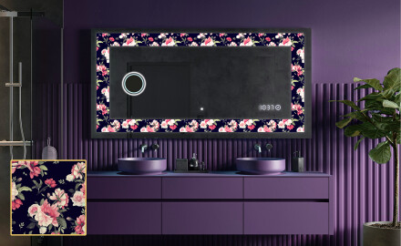 Podświetlane lustro dekoracyjne LED - Floral Layouts