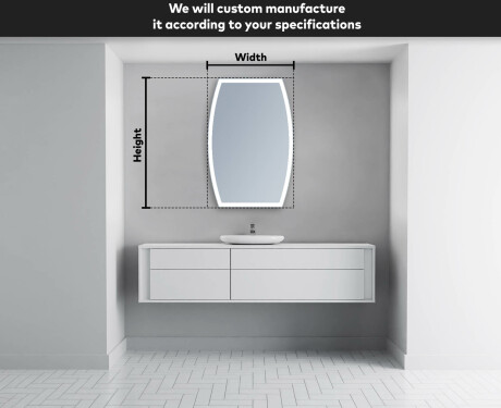 Neregulārais spogulis ar LED apgaismojumu dekoratīvs dizains M222 #5