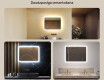 Noapaļots vannas istabas spogulis ar LED apgaismojumu, 80×60 cm, divkrāsu, skārienjūtīgs slēdzis, apsildes paklājiņš #2