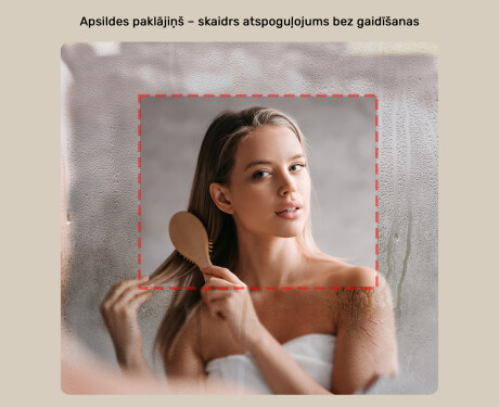 Apgaismots vannas istabas spogulis, 100×70 cm, divkrāsu, skārienjūtīgs slēdzis, apsildes paklājiņš #5