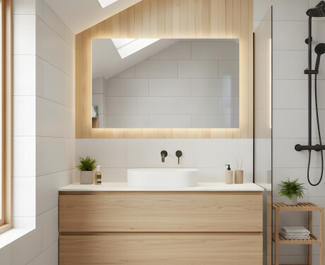 Apgaismots vannas istabas spogulis 60x80/80x60 cm ar neitrālu gaismu 4500K