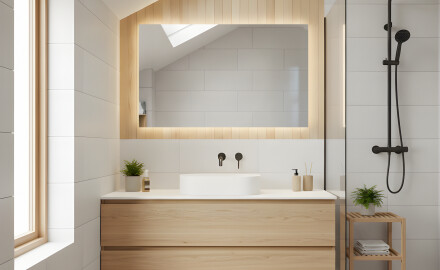 Apgaismots vannas istabas spogulis 60x80/80x60 cm ar neitrālu gaismu 4500K