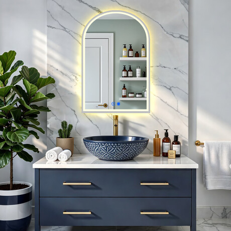 Neregulāras formas LED apgaismots spogulis – 60x90/70x100 cm sudraba alumīnija rāmī #4