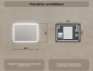 Taisnstūra LED vannasistabas spogulis 80x60/60x80 cm ar Dual Color, skārienjutīgu slēdzi un apsildes paklājiņu #7