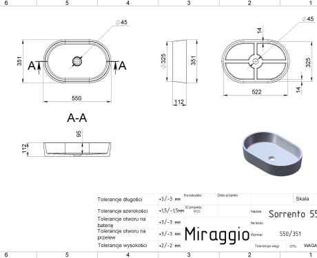 SORRENTO MIRASOFT izlietne