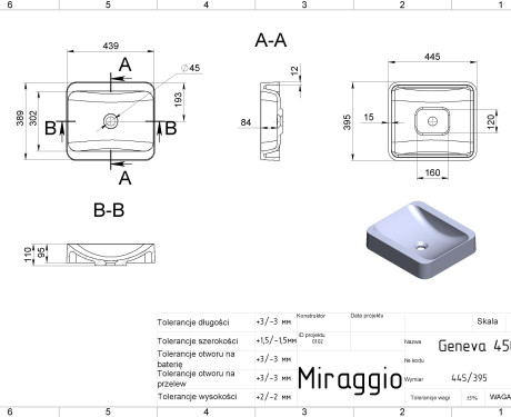 Izlietne GENEVA MIRASOFT