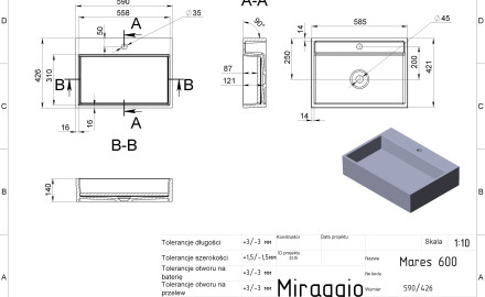 MARES 600 MIRASOFT izlietne