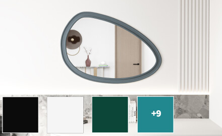 Asimetrisks spogulis ar dekoratīvu MDF rāmi L304